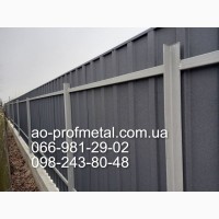 Профнастил на забор серый графит РАЛ 7024, Заборный профлист Серый Матовый RAL 7024, Киев