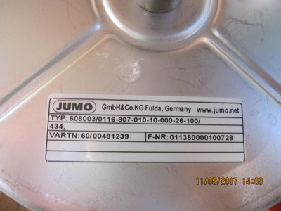 Фото 2. Термометр стрелочный биметаллический JUMO тип 60.8003