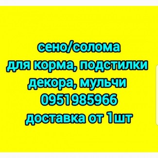 Сено луговое, сено люцерны, солома из зерновых с бесплатной доставкой по Украине